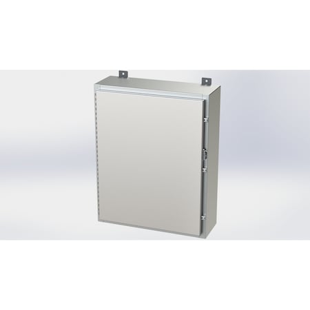 Saginaw Control & Engineering Padlockable Hasp Electrical Enclosures, 30 in H, 8 in D, 24 in W, NEMA 4X, 304 Stainless Steel SCE-30H2408SSLP